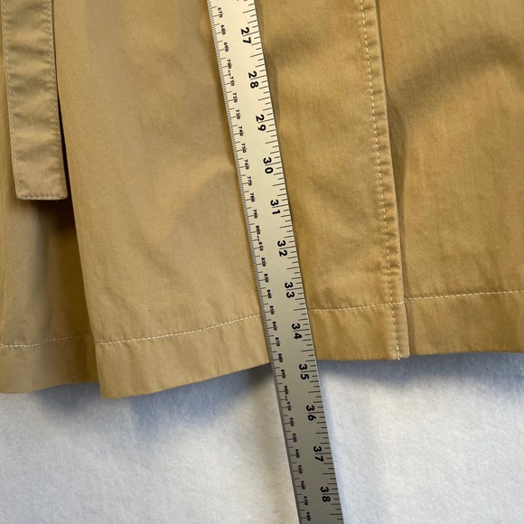 Via Spiga Womens Tan Belted Trench Coat Pleated Skirt Jacket Khaki Size Medium - Picture 6 of 11